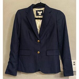 J. Crew Women's Navy Blazer with Gold Buttons Size 00